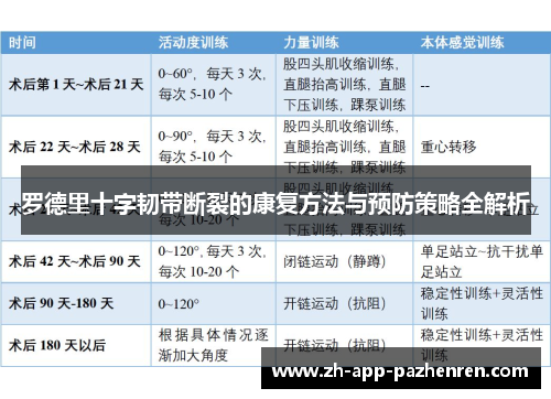 罗德里十字韧带断裂的康复方法与预防策略全解析